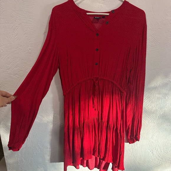 Gap Red Dress with Black Sopts - Picture 2 of 4